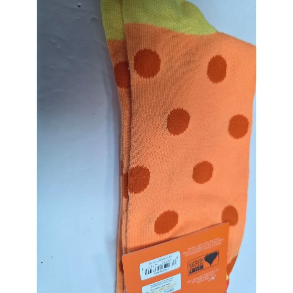 NWT Hershey Reeses Pieces Candy Orange Polka Dot Crew Socks Shoe Size 6-12 NWT